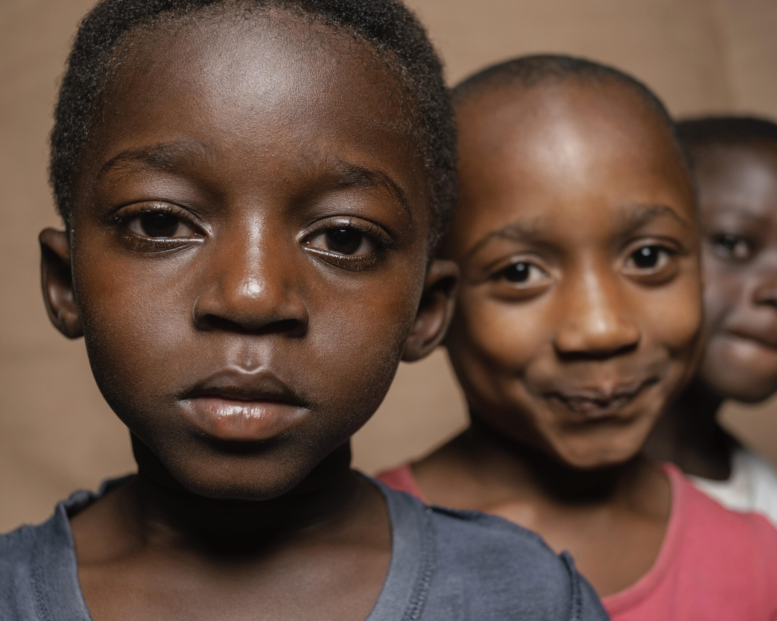 Home young african children outdoor